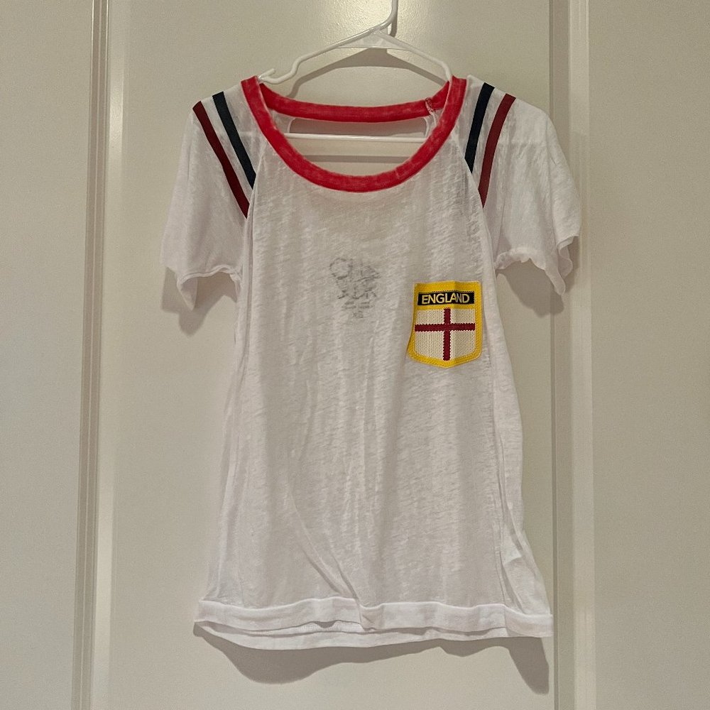 Chaser Burnout Tee with England Pocket Detail & Upper Back Cut Out